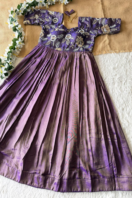 Soft n Shine viscose tissue Maggam work Gown SS938