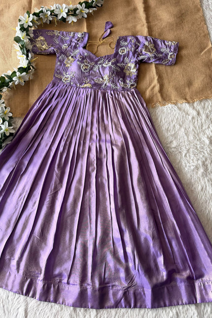 Soft n Shine viscose tissue Maggam work Gown SS938