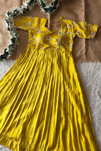 Soft n Shine viscose tissue Maggam work Gown SS938