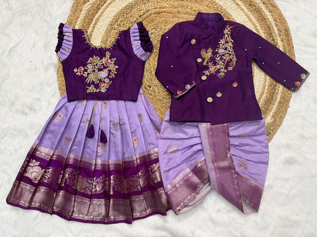 Soft Banaras Silk Sister Brother Combo Set SS545