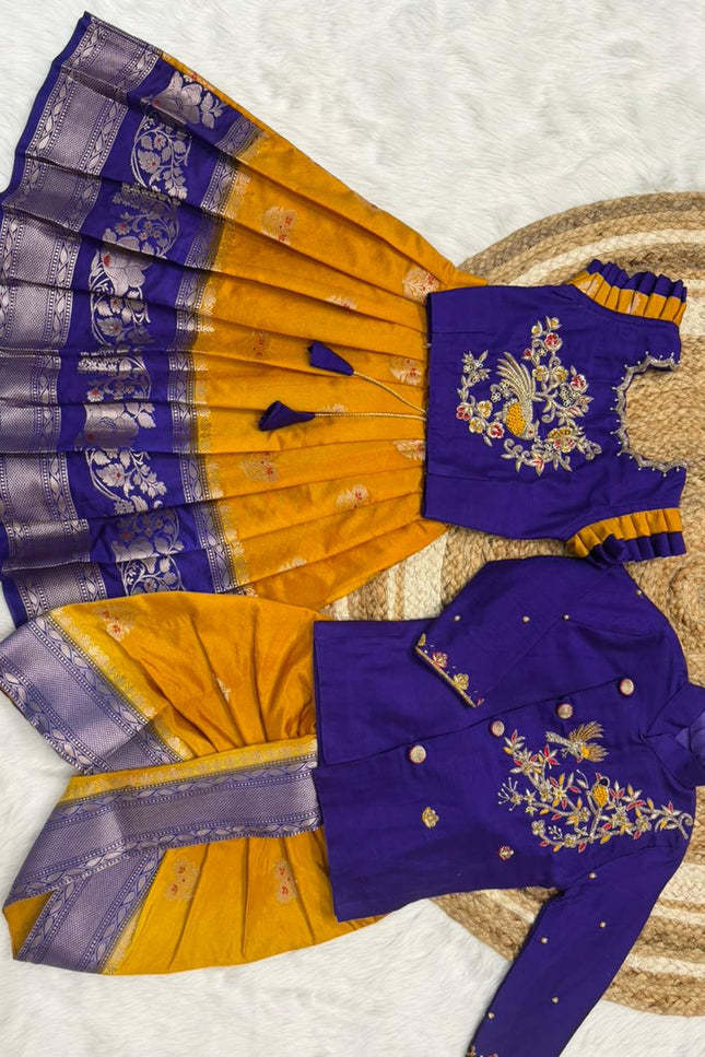 Soft Banaras Silk Sister Brother Combo Set SS545